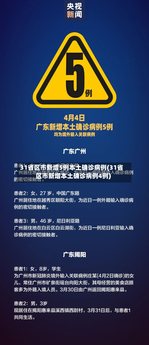 31省区市新增5例本土确诊病例(31省区市新增本土确诊病例4例)