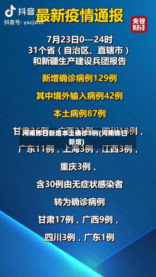 河南昨日新增本土确诊3例(河南昨曰新增)