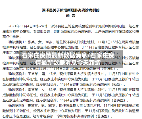 石家庄疫情最新数据消息/石家庄疫情最新数据消息今天新增