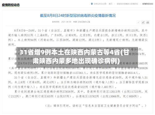 31省增9例本土在陕西内蒙古等4省(甘肃陕西内蒙多地出现确诊病例)-第2张图片