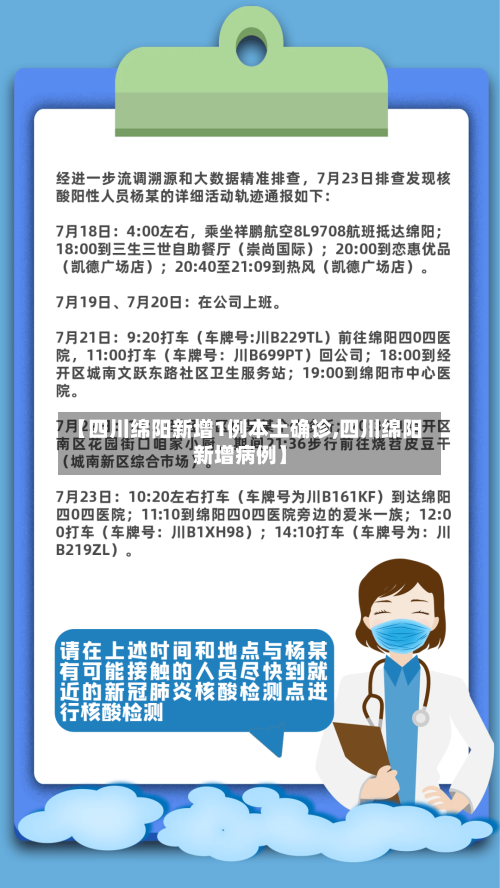 【四川绵阳新增1例本土确诊,四川绵阳新增病例】