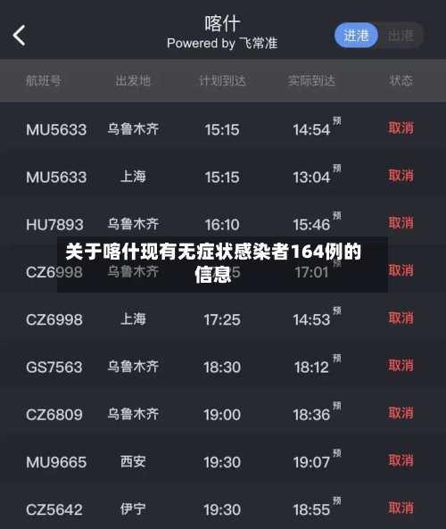 关于喀什现有无症状感染者164例的信息