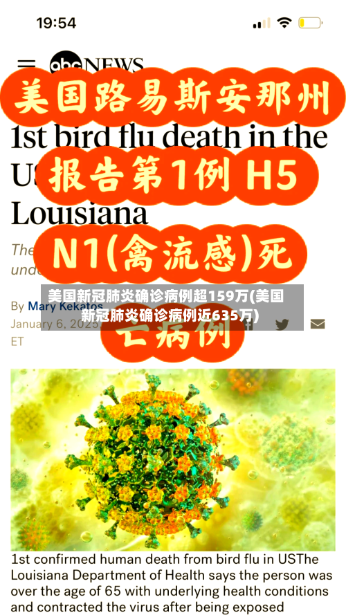 美国新冠肺炎确诊病例超159万(美国新冠肺炎确诊病例近635万)